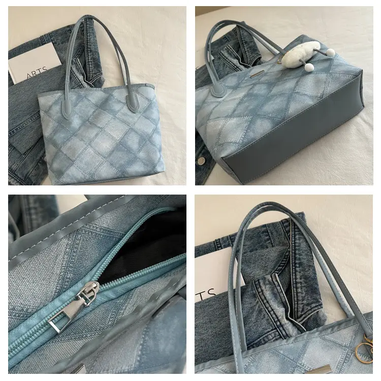 Women's Rhomboid Casual Shoulder Bag Grey 2024 — feature 9