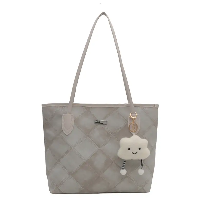 Women's Rhomboid Casual Shoulder Bag Grey 2024 - Image 2