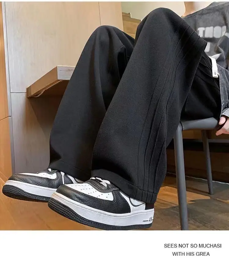 Men's Wide Leg Pants American Style Loose Sports Pants — feature 10