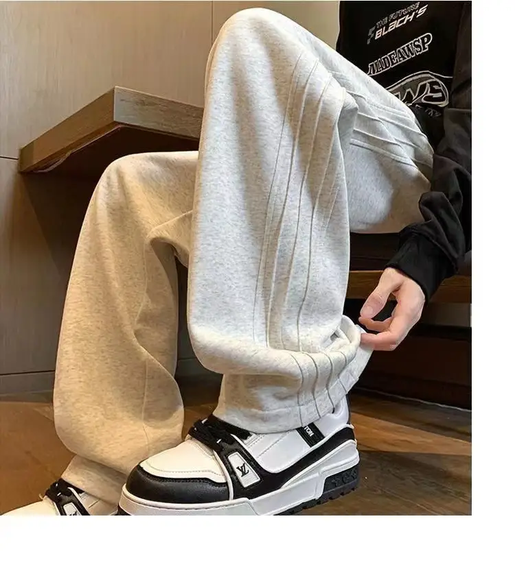 Men's Wide Leg Pants American Style Loose Sports Pants — feature 3