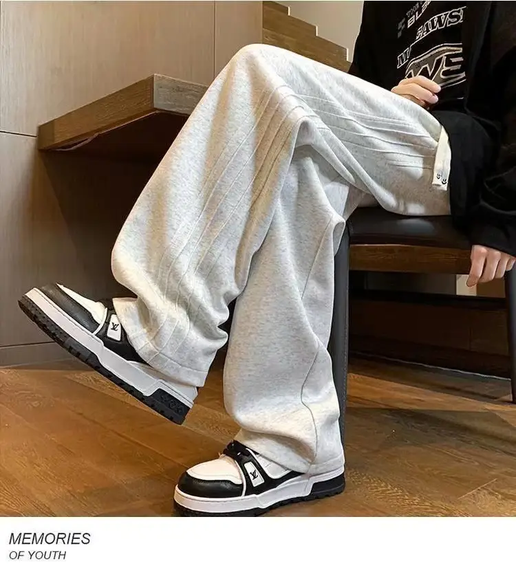 Men's Wide Leg Pants American Style Loose Sports Pants — feature 4