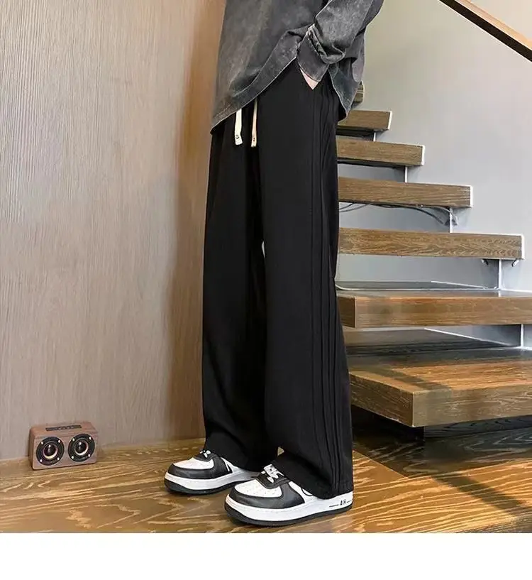 Men's Wide Leg Pants American Style Loose Sports Pants — feature 7