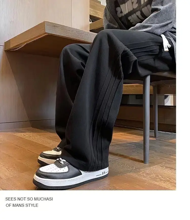 Men's Wide Leg Pants American Style Loose Sports Pants — feature 9
