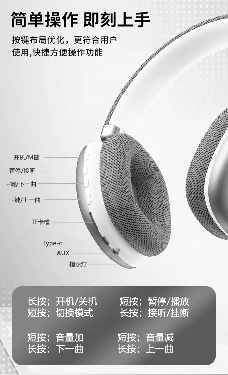 Wireless Bluetooth Headphones with 360° Sound & Voice Control — feature 14
