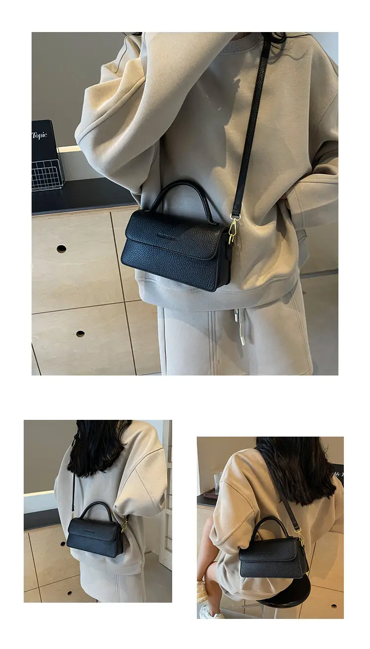 Brown Leather Women's Shoulder Bag with Gold Hardware — feature 10