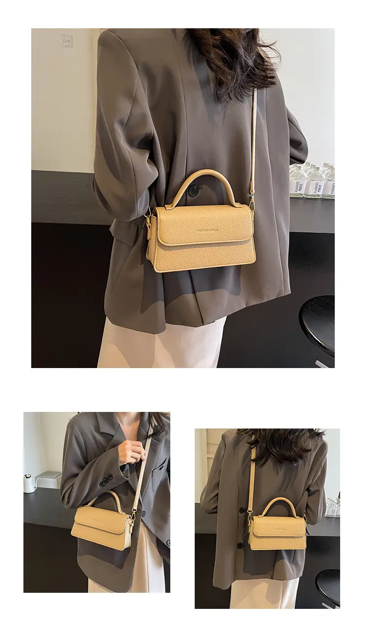 Brown Leather Women's Shoulder Bag with Gold Hardware — feature 12