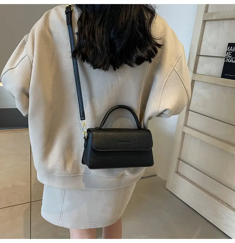 Brown Leather Women's Shoulder Bag with Gold Hardware — feature 25