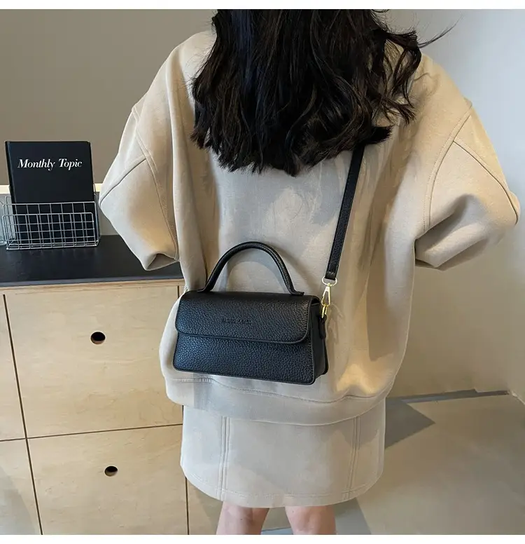 Brown Leather Women's Shoulder Bag with Gold Hardware — feature 26