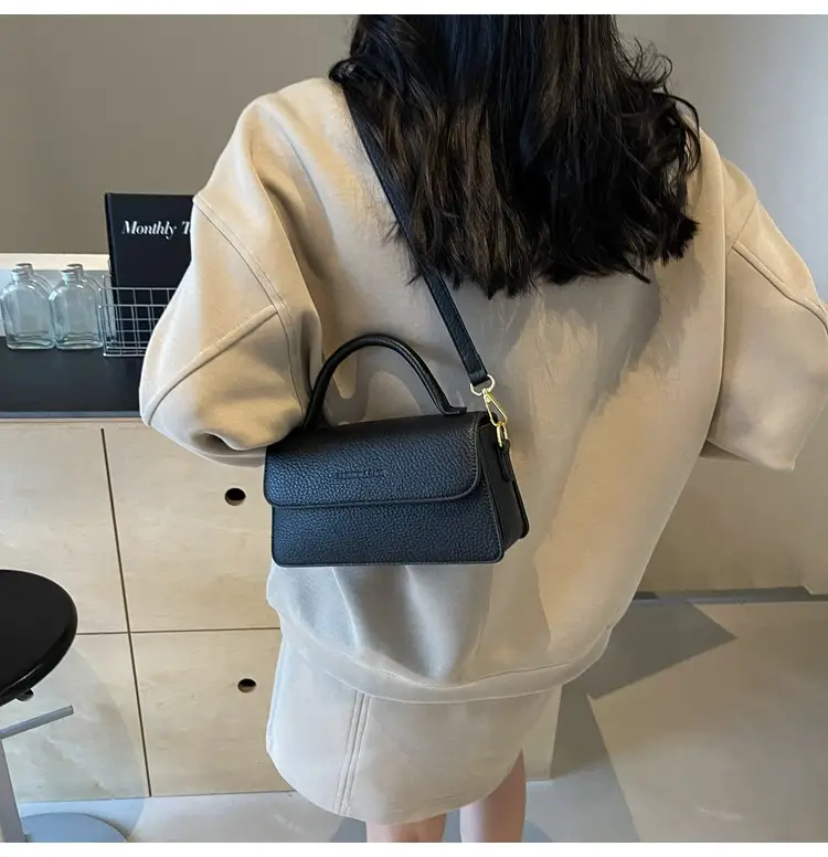 Brown Leather Women's Shoulder Bag with Gold Hardware — feature 27