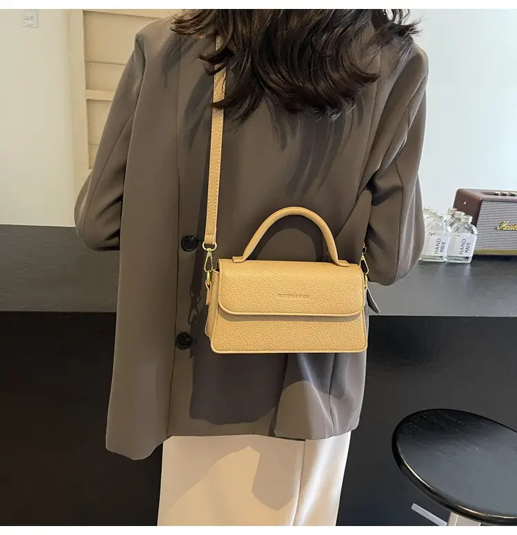 Brown Leather Women's Shoulder Bag with Gold Hardware — feature 29