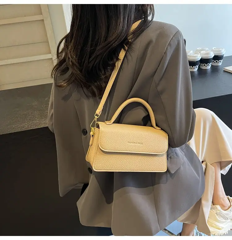 Brown Leather Women's Shoulder Bag with Gold Hardware — feature 32