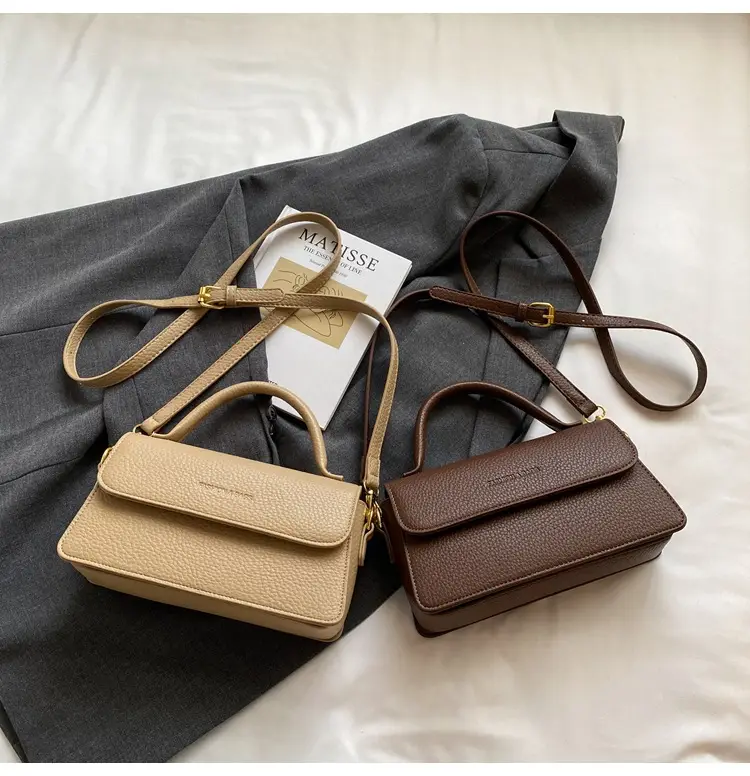 Brown Leather Women's Shoulder Bag with Gold Hardware — feature 39