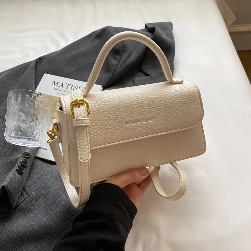 Brown Leather Women's Shoulder Bag with Gold Hardware - Image 2