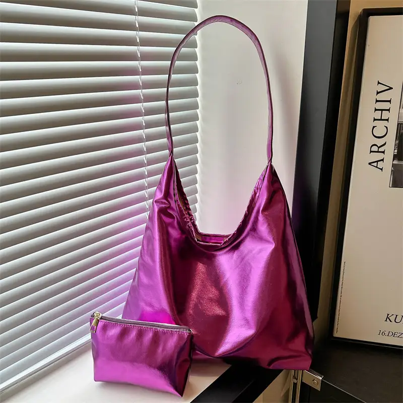 Silver Metallic Shoulder Bag for Women 2024 Autumn - Image 2