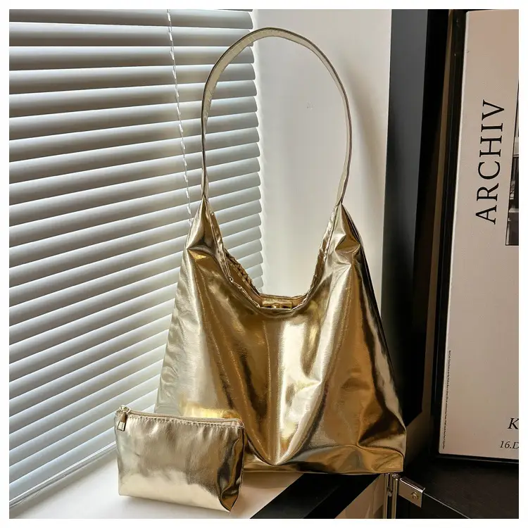 Silver Metallic Shoulder Bag for Women 2024 Autumn — feature 13