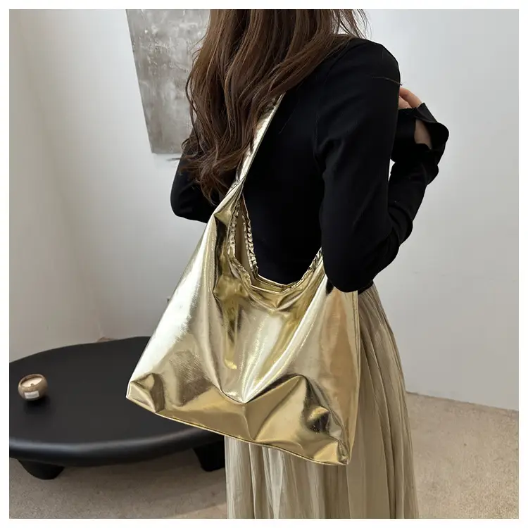 Silver Metallic Shoulder Bag for Women 2024 Autumn — feature 16