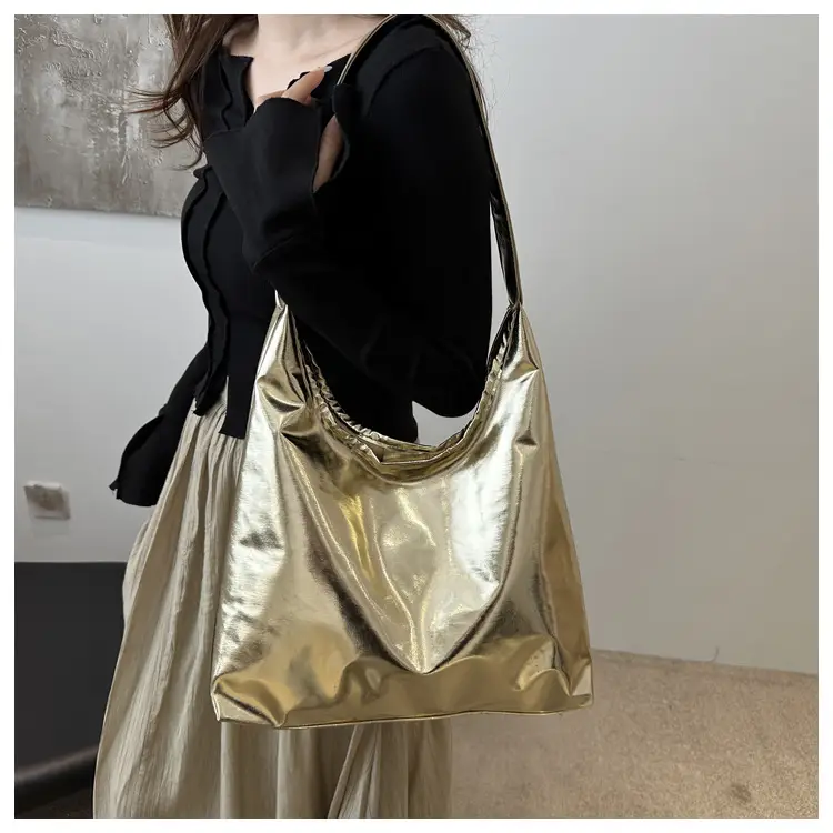 Silver Metallic Shoulder Bag for Women 2024 Autumn — feature 18