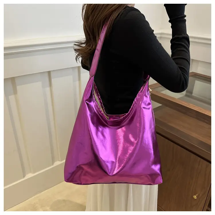Silver Metallic Shoulder Bag for Women 2024 Autumn — feature 23