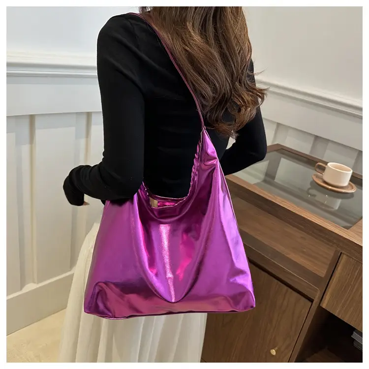 Silver Metallic Shoulder Bag for Women 2024 Autumn — feature 24