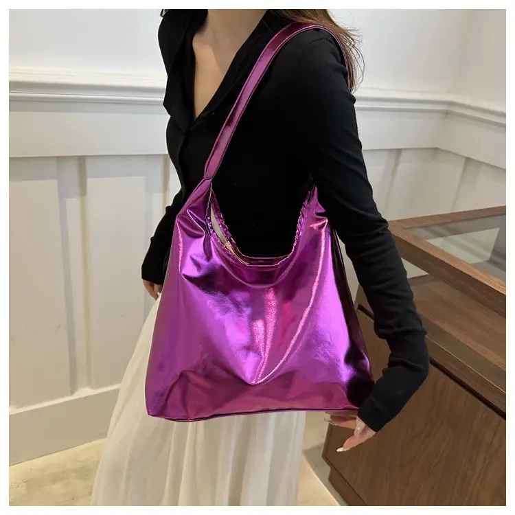 Silver Metallic Shoulder Bag for Women 2024 Autumn — feature 25