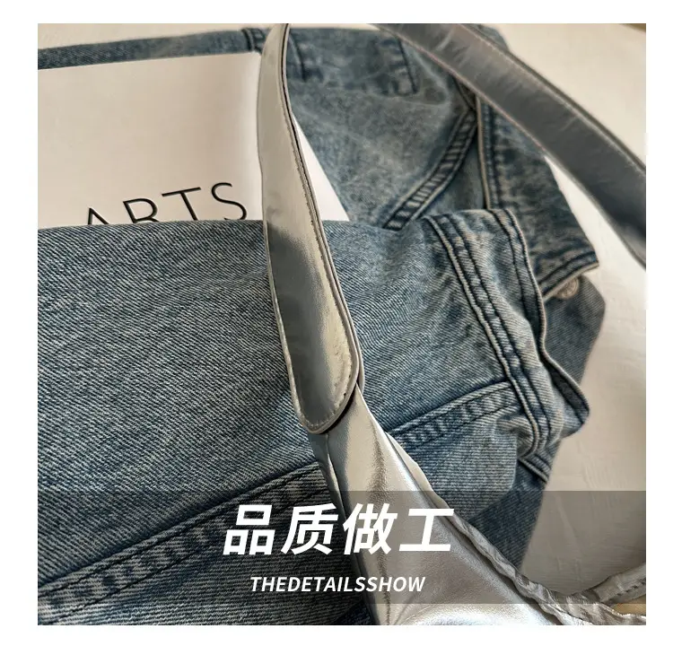 Silver Metallic Shoulder Bag for Women 2024 Autumn — feature 6