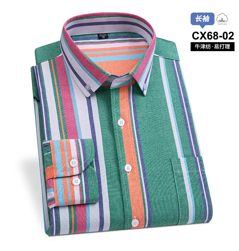 Men Cotton Striped Slim Fit Shirt with Pockets — feature 24