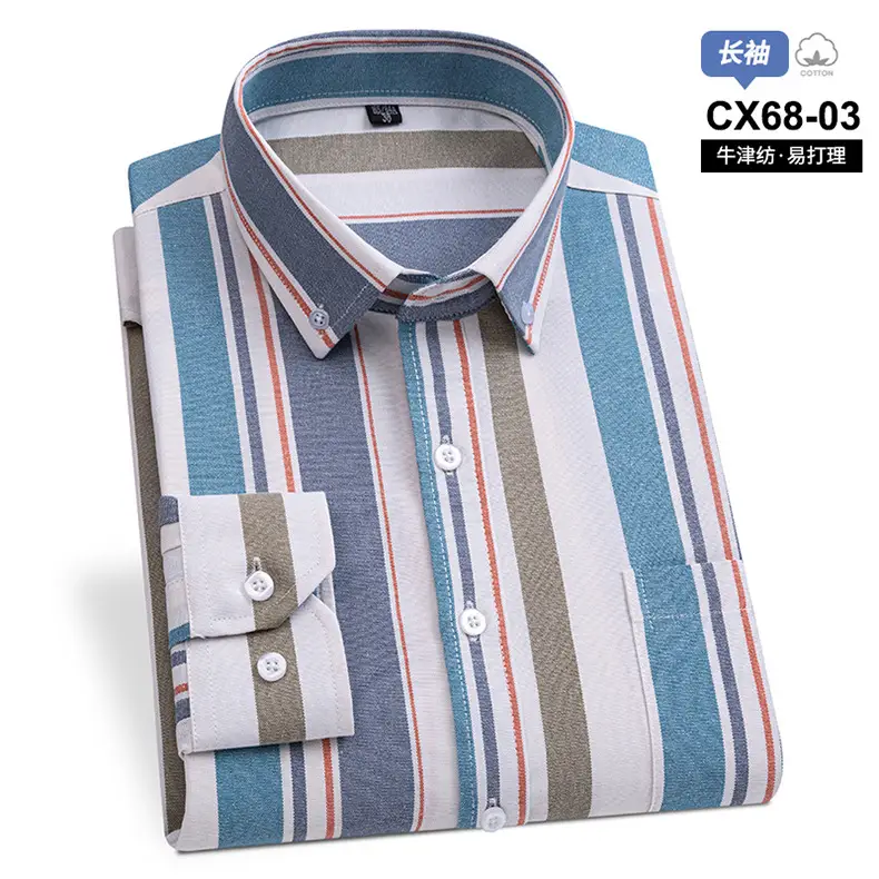 Men Cotton Striped Slim Fit Shirt with Pockets — feature 25