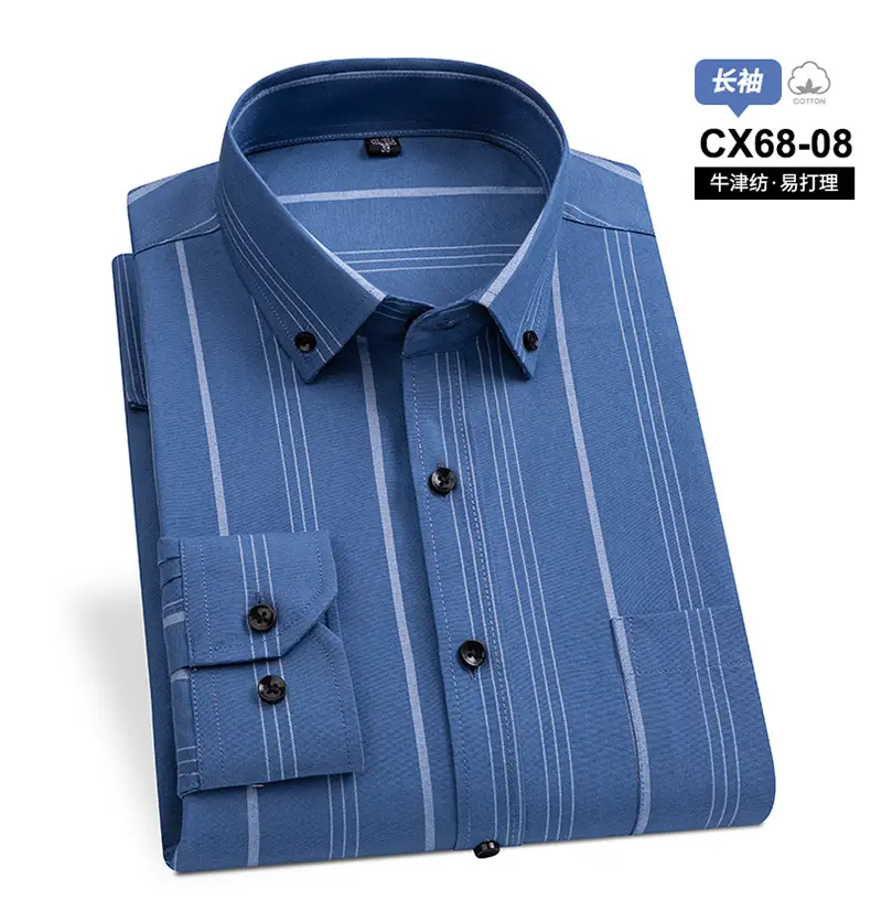 Men Cotton Striped Slim Fit Shirt with Pockets — feature 29