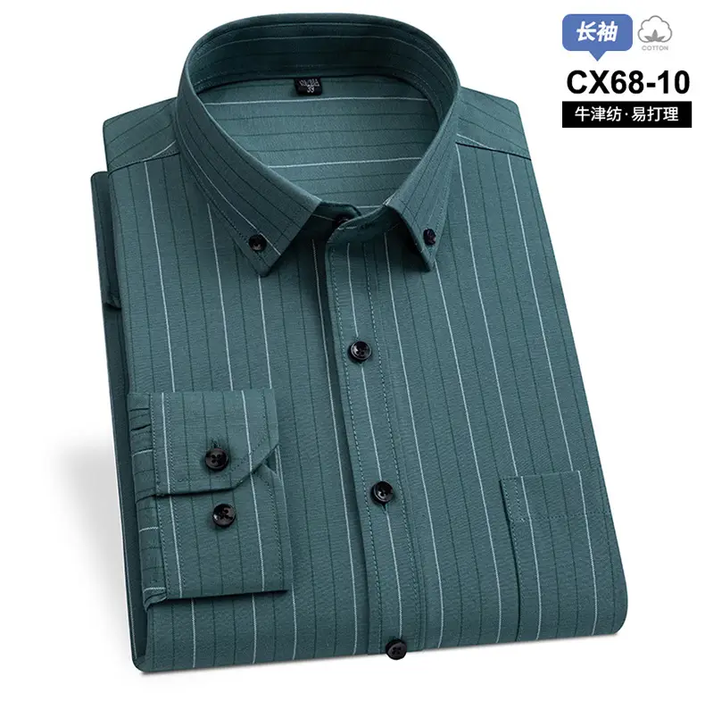 Men Cotton Striped Slim Fit Shirt with Pockets — feature 31
