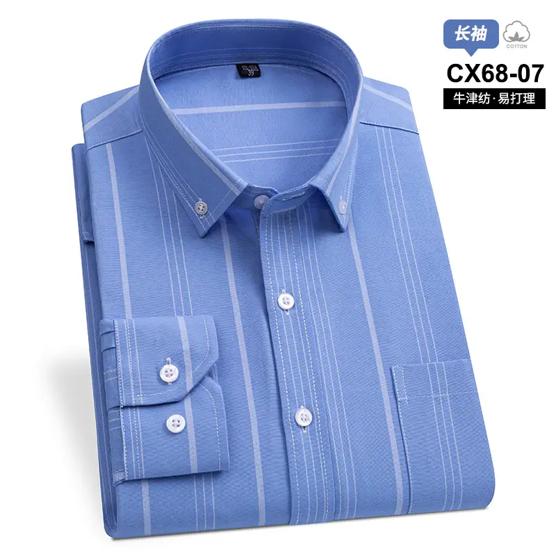 Men Cotton Striped Slim Fit Shirt with Pockets - Image 6