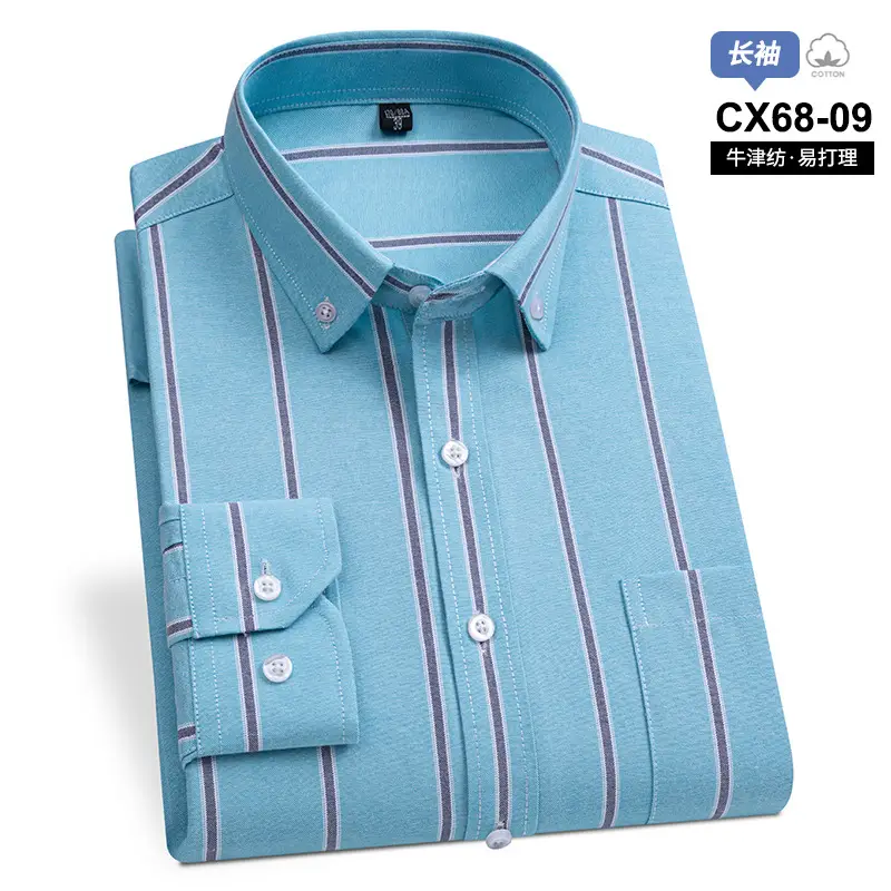 Men Cotton Striped Slim Fit Shirt with Pockets - Image 8