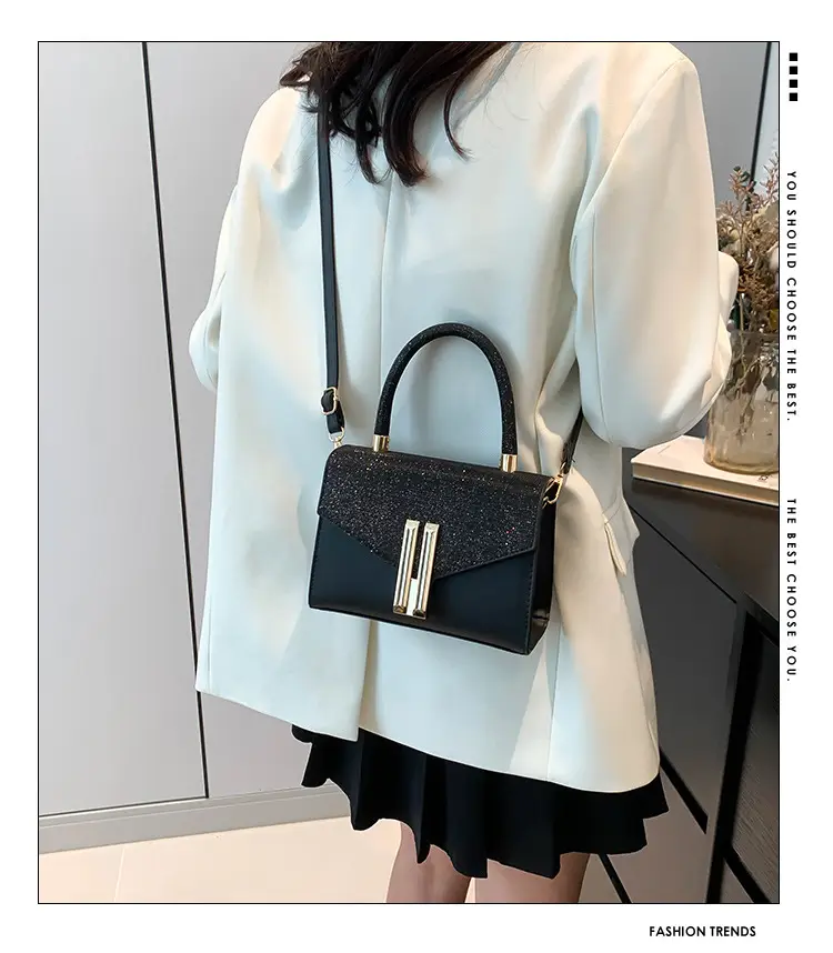 Women's Black Sequin Shoulder Bag 2024 — feature 2