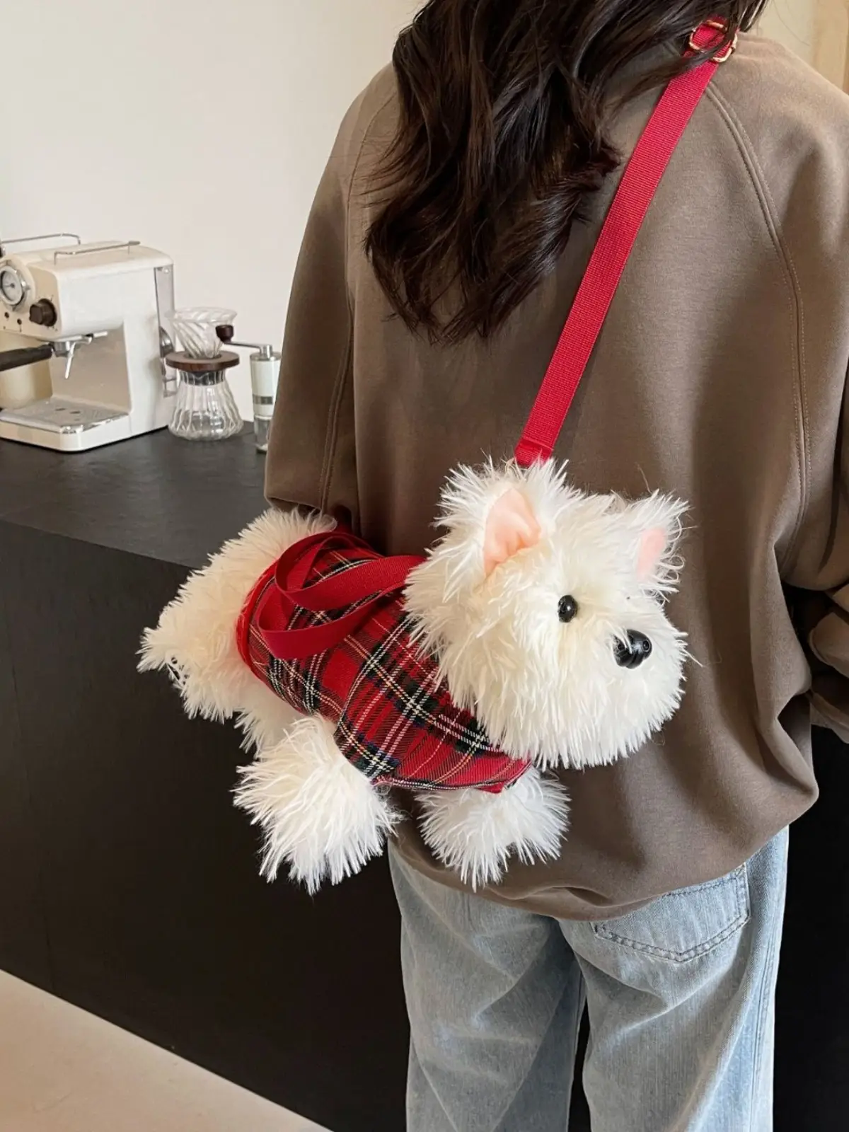 Cute Plaid Puppy Crossbody Bag for Women 2024 - Image 3