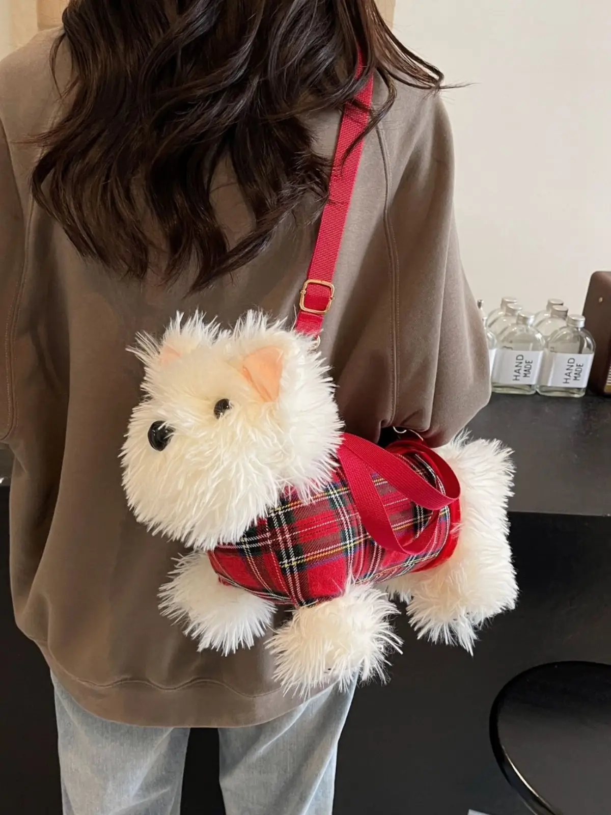 Cute Plaid Puppy Crossbody Bag for Women 2024 - Image 5