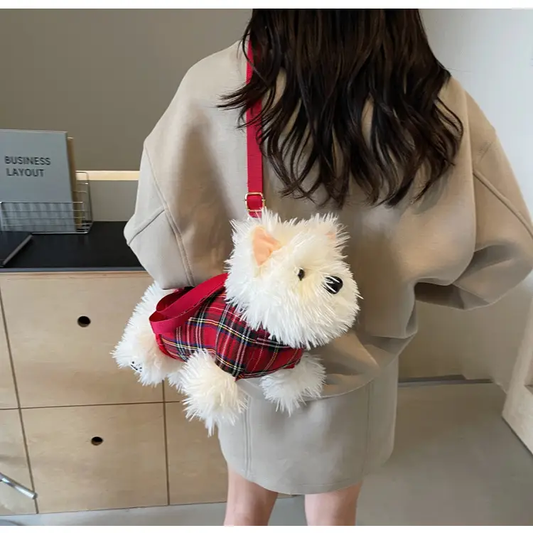 Cute Plaid Puppy Crossbody Bag for Women 2024 — feature 12