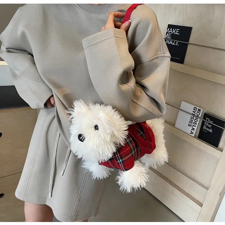 Cute Plaid Puppy Crossbody Bag for Women 2024 — feature 13