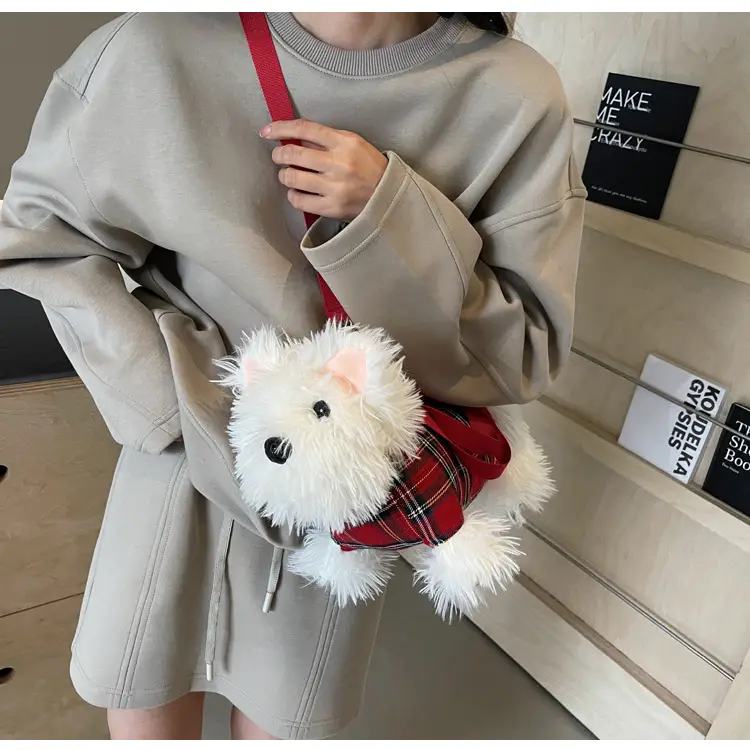 Cute Plaid Puppy Crossbody Bag for Women 2024 — feature 14