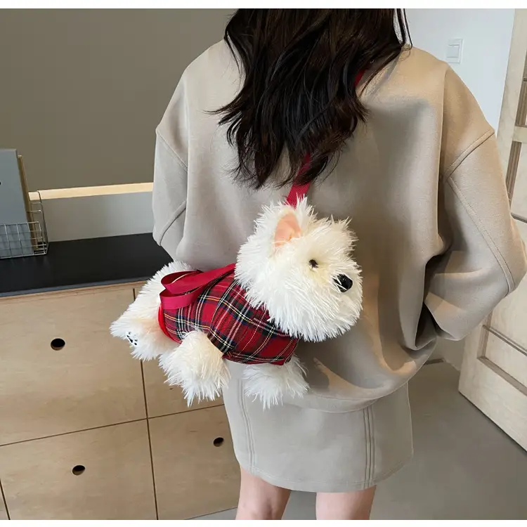 Cute Plaid Puppy Crossbody Bag for Women 2024 — feature 15