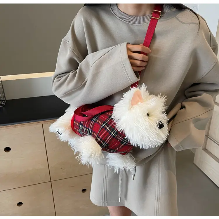 Cute Plaid Puppy Crossbody Bag for Women 2024 — feature 16