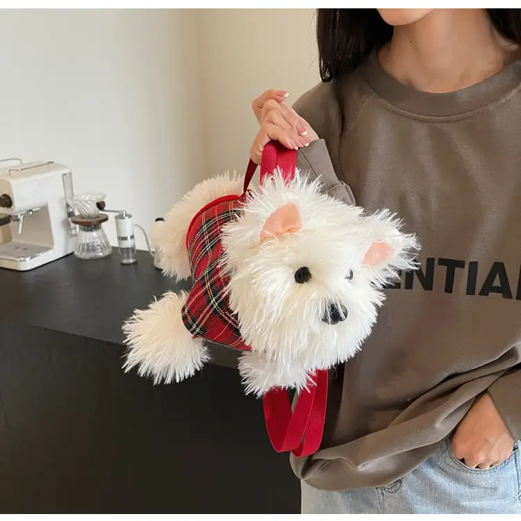 Cute Plaid Puppy Crossbody Bag for Women 2024 — feature 17
