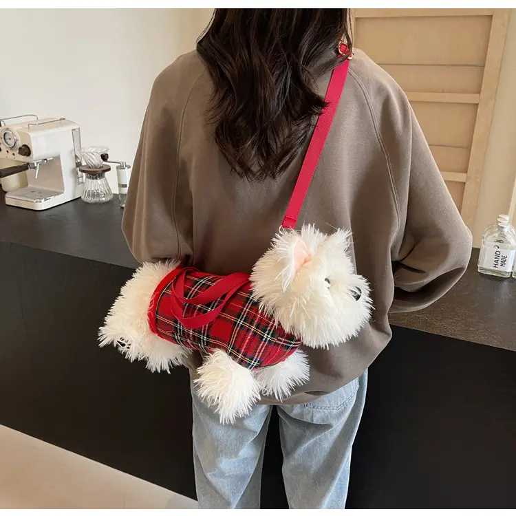 Cute Plaid Puppy Crossbody Bag for Women 2024 — feature 19