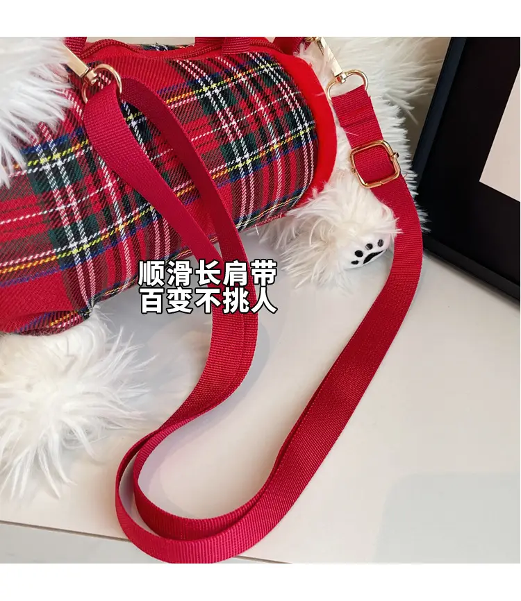 Cute Plaid Puppy Crossbody Bag for Women 2024 — feature 4