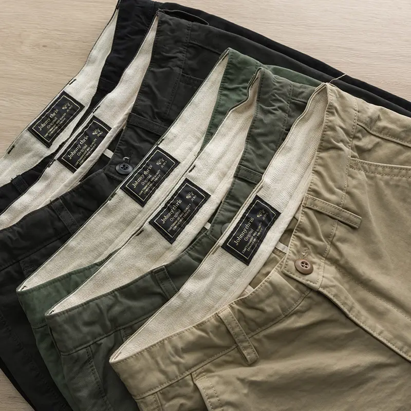 Washed Men's Japanese Solid Color Slim Shorts - Image 5