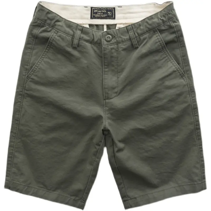 Washed Men's Japanese Solid Color Slim Shorts - Image 8