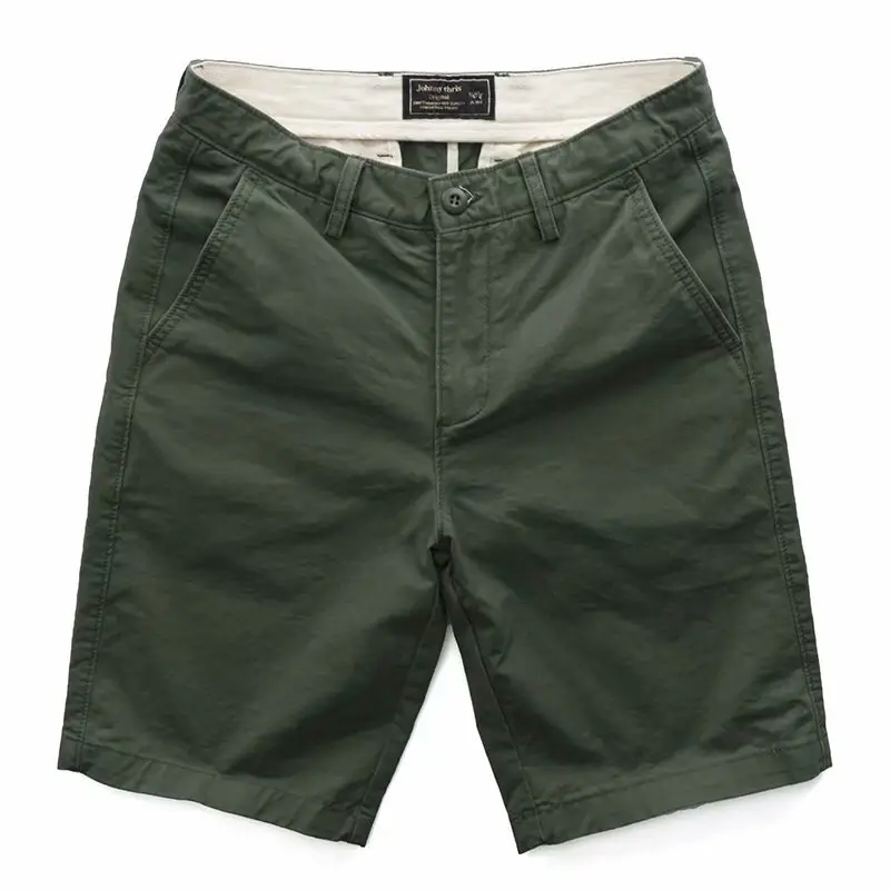 Washed Men's Japanese Solid Color Slim Shorts - Image 2