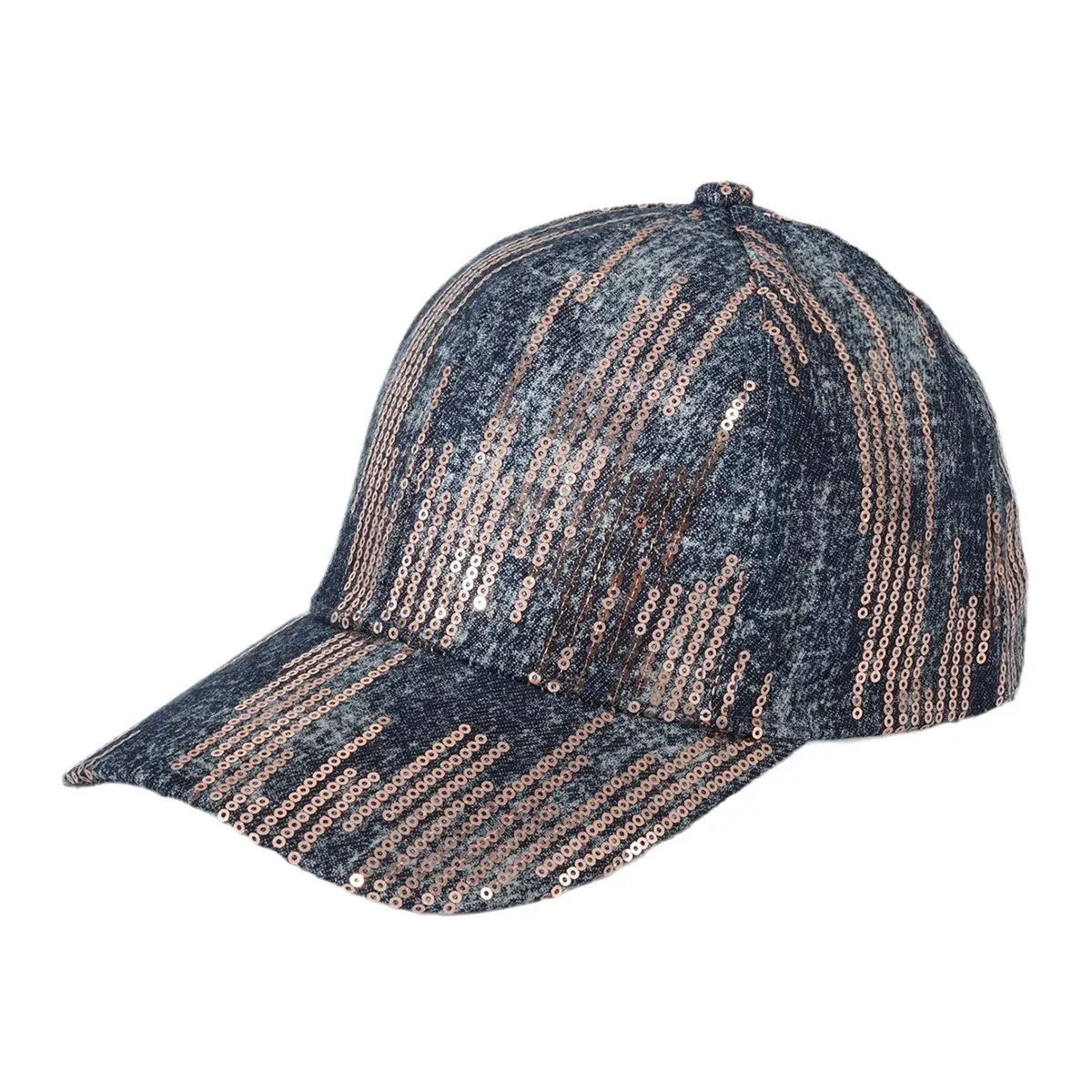 Vintage Sequin Striped Cap for Men Women - Image 8