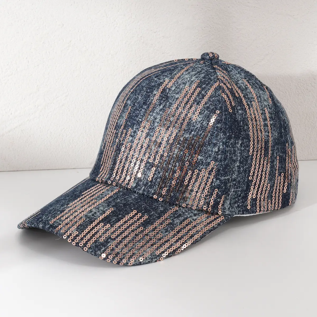 Vintage Sequin Striped Cap for Men Women - Image 2