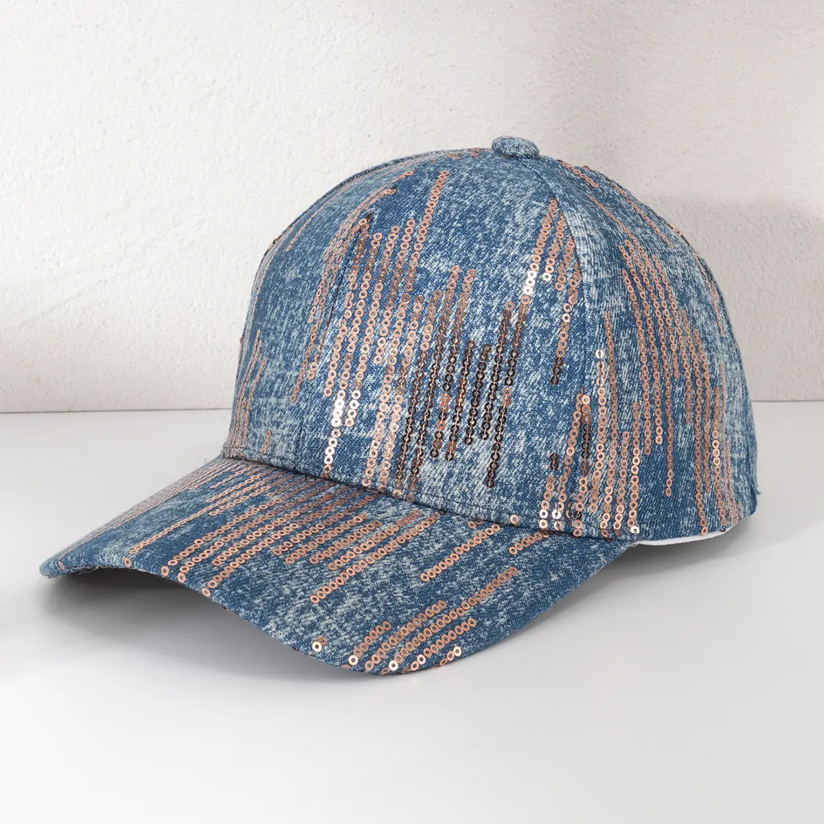 Vintage Sequin Striped Cap for Men Women - Image 3