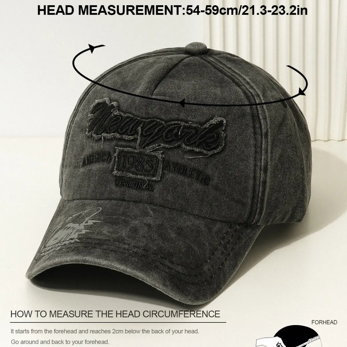New Men's Blue Baseball Cap with American Flag & 1985 Design - Image 9