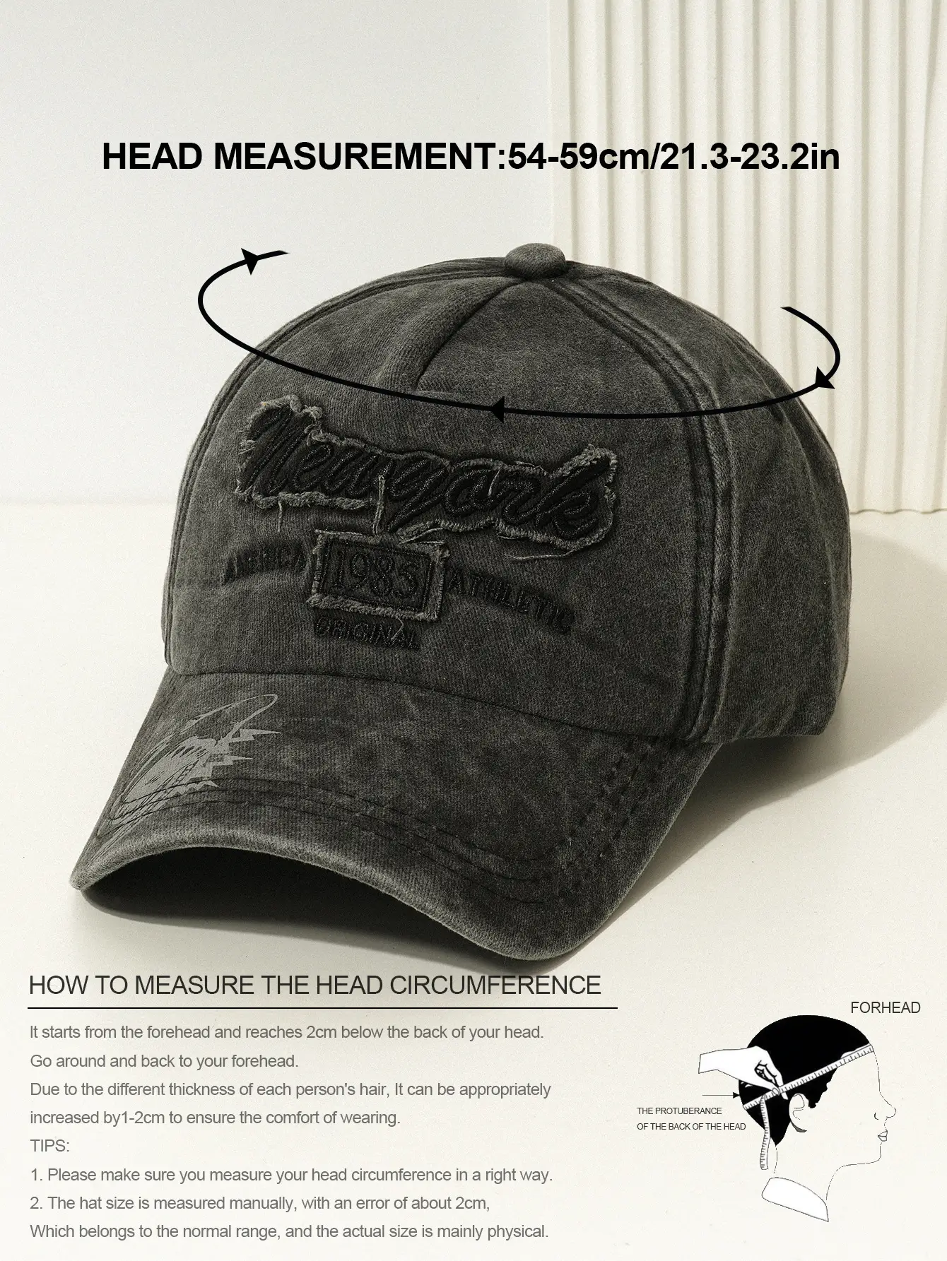 New Men's Blue Baseball Cap with American Flag & 1985 Design — feature 1